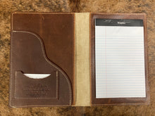 Load image into Gallery viewer, 5&quot; x 7&quot; Brown Floral Embossed Leather Notebook
