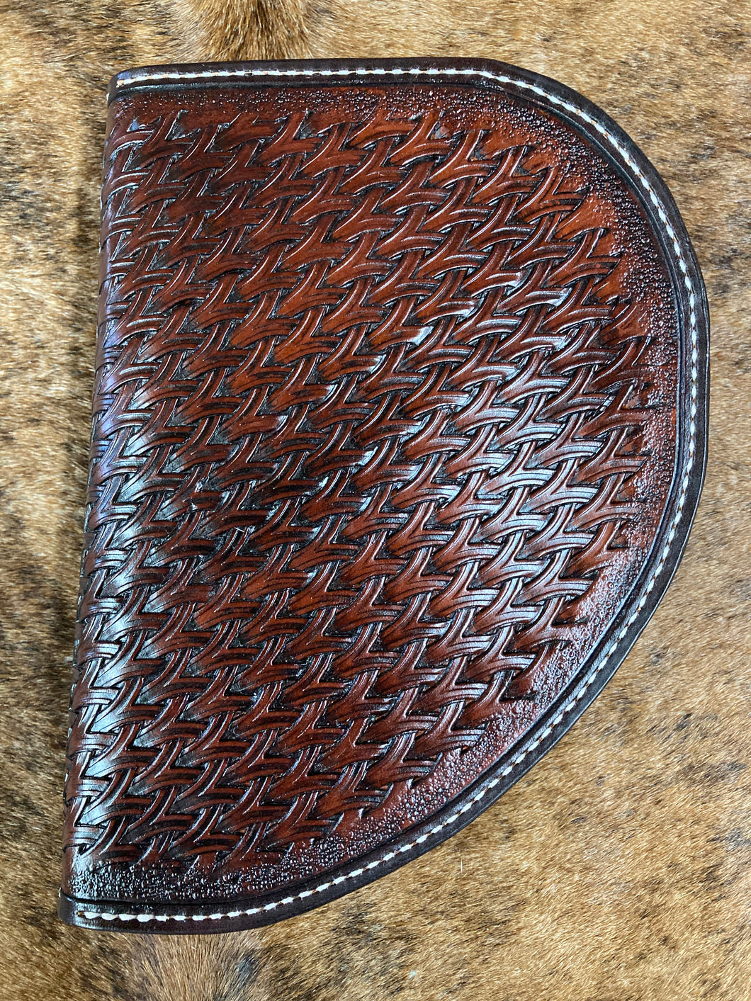 Small Tooled Basket Weave Pistol Case
