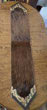 Load image into Gallery viewer, Table Runner 5&#39; 9&quot; x 12&quot; - Brown Brindle hair-on-Hide w/Embossed Feathers
