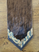 Load image into Gallery viewer, Table Runner 5&#39; 9&quot; x 12&quot; - Brown Brindle hair-on-Hide w/Embossed Feathers

