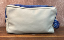 Load image into Gallery viewer, Toiletry/Cosmetic Bag/Shaving Kit - Gray and Blue Leather
