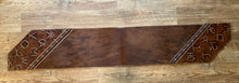 Load image into Gallery viewer, Table Runner 5&#39; 10&quot;&#39; x 12&quot; - Brown Brindle hair-on-Hide w/Embossed Brands and Barbed Wire

