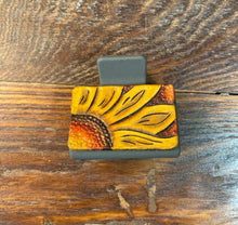 Load image into Gallery viewer, Claw Clip, Small - Tooled Leather Sunflower
