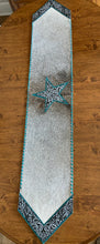 Load image into Gallery viewer, Table Runner - Salt and Pepper Hair-on-Hide with Star
