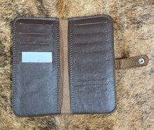 Load image into Gallery viewer, Brown and Cream Rose Embossed Leather Wallet
