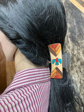 Load image into Gallery viewer, Large Claw Clip - Hand Tooled Leather Thunderbird

