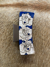 Load image into Gallery viewer, Large Claw Clip - Hand Tooled Leather White Roses
