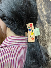 Load image into Gallery viewer, Medium Claw Clip - Hand Tooled Leather Flower Garden
