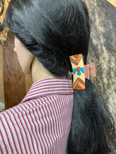 Load image into Gallery viewer, Medium Claw Clip - Hand Tooled Leather Thunderbird
