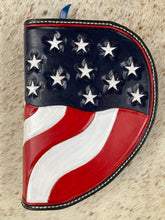 Load image into Gallery viewer, Small American Flag-Inspired Hand Tooled Pistol Case
