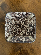 Load image into Gallery viewer, Valet Tray - Brown and Cream Rose Embossed Leather
