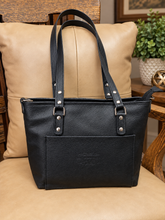 Load image into Gallery viewer, Mini Tote - Brown and Black Python Embossed Leather
