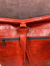 Load image into Gallery viewer, Backpack/Crossbody Bag -  Tri-color Hair-on-Hide and Red Leather
