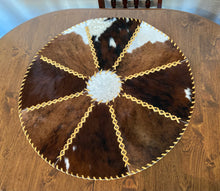 Load image into Gallery viewer, Table Runner/Mat - Round Patchwork Cowhide
