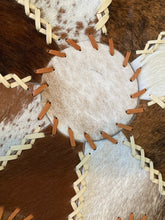 Load image into Gallery viewer, Table Runner/Mat - Round Patchwork Cowhide
