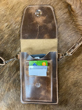 Load image into Gallery viewer, Cell Phone Purse - Brown Crinkled Leather
