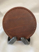Load image into Gallery viewer, Brown Leather Coasters with Horseshoe Stand
